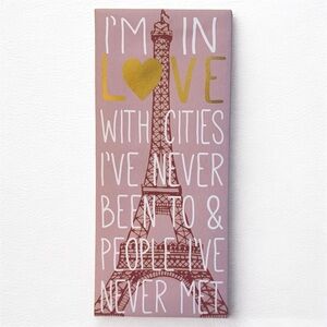 Eiffel Tower 5.5”x12” Canvas, French/Parisian Wall Decor